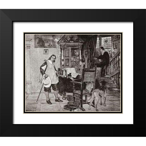 Oliver Cromwell Visits Milton Black Modern Wood Framed Art Print with Double Matting by Neal, David Dalhoff