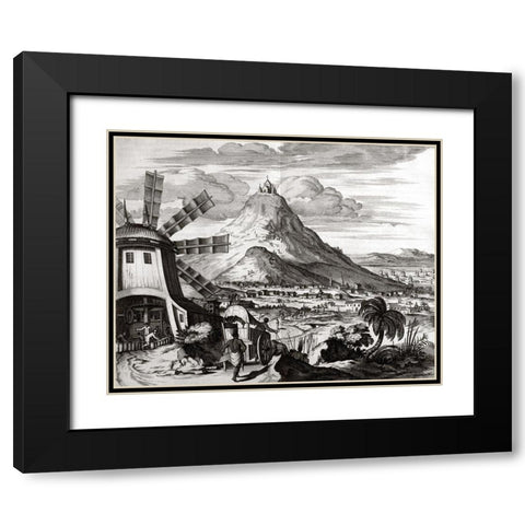 Potosi Black Modern Wood Framed Art Print with Double Matting by Ogilby, John