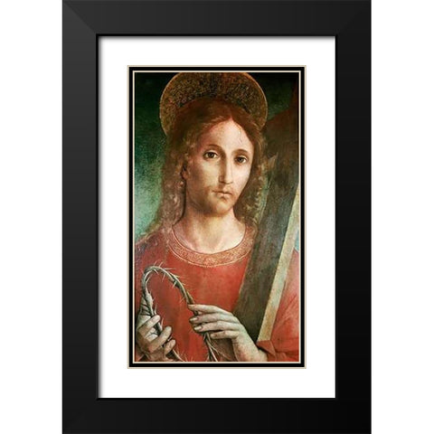 Jesus With Cross and Crown of Thorns Black Modern Wood Framed Art Print with Double Matting by Pacchiarotto, Giacomo