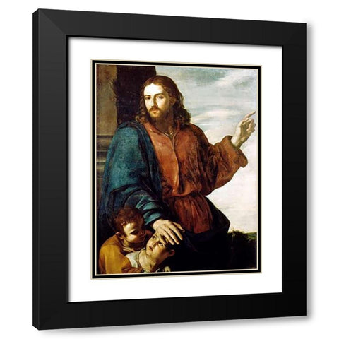 Museumist Blessing the Children Black Modern Wood Framed Art Print with Double Matting by Pacheco, Francisco