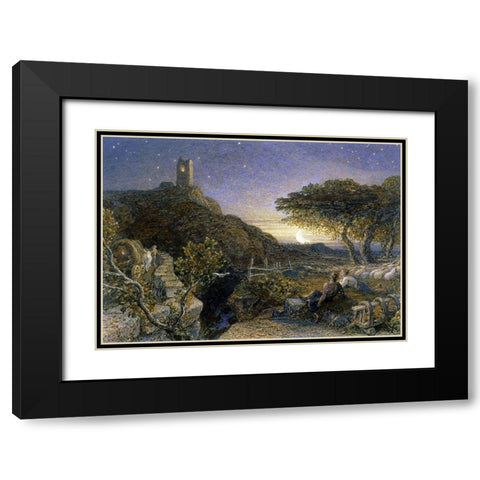 The Lonely Tower Black Modern Wood Framed Art Print with Double Matting by Palmer, Samuel