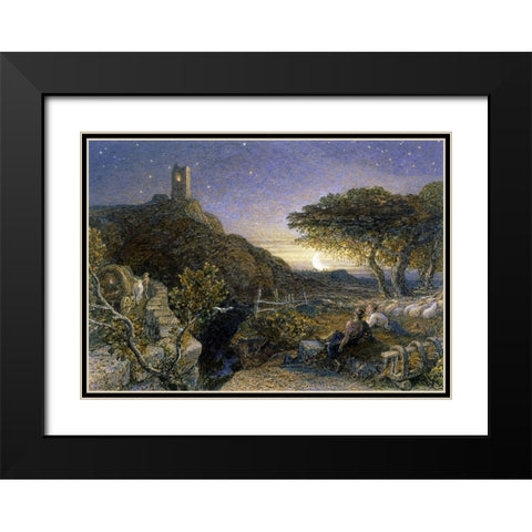The Lonely Tower Black Modern Wood Framed Art Print with Double Matting by Palmer, Samuel