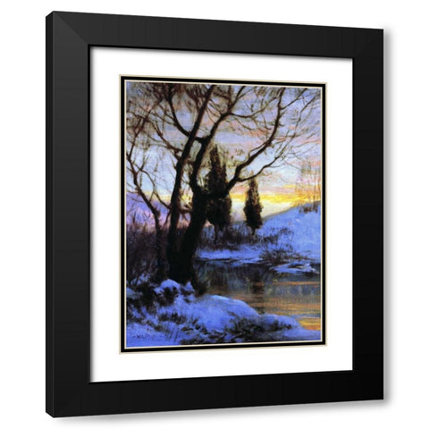 Winter Sunset Black Modern Wood Framed Art Print with Double Matting by Palmer, Walter Launt