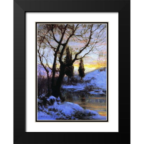 Winter Sunset Black Modern Wood Framed Art Print with Double Matting by Palmer, Walter Launt