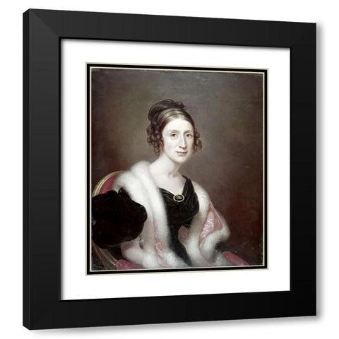 Mary Brewer Black Modern Wood Framed Art Print with Double Matting by Peale, James