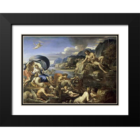 Acis and Galatea Black Modern Wood Framed Art Print with Double Matting by Perrier, Francois