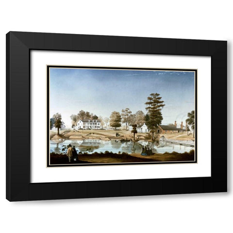 Oliver Plantation Black Modern Wood Framed Art Print with Double Matting by Persac, Marie Adrien