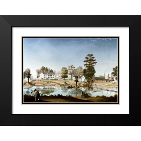 Oliver Plantation Black Modern Wood Framed Art Print with Double Matting by Persac, Marie Adrien