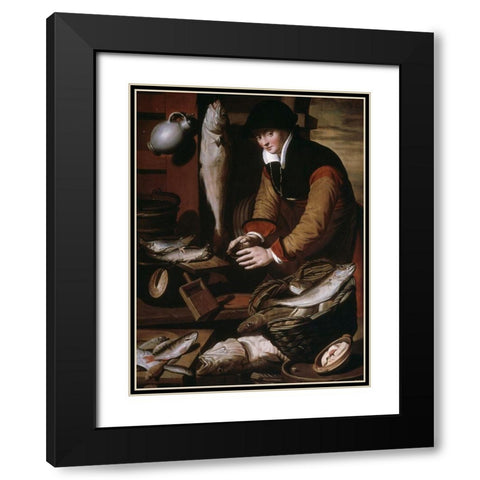 Dealer Black Modern Wood Framed Art Print with Double Matting by Pietersz, Pieter