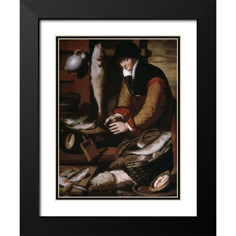 Dealer Black Modern Wood Framed Art Print with Double Matting by Pietersz, Pieter