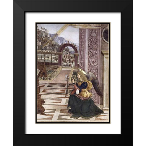 Annunciation (Detail) Black Modern Wood Framed Art Print with Double Matting by Pinturicchio, Bernardino