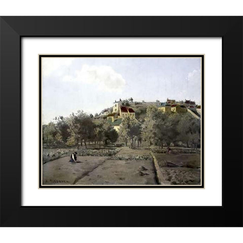 Pontoise Black Modern Wood Framed Art Print with Double Matting by Pissarro, Camille