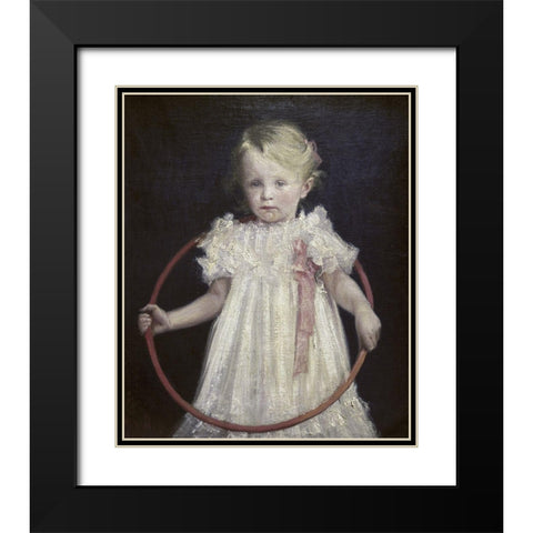 Girl With a Ring Black Modern Wood Framed Art Print with Double Matting by Podkowinski, Wladyslaw