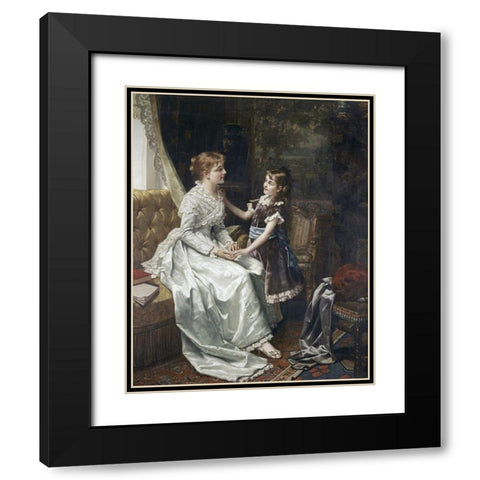 Morning Room Black Modern Wood Framed Art Print with Double Matting by Portielje, Jon Frederick Pieter
