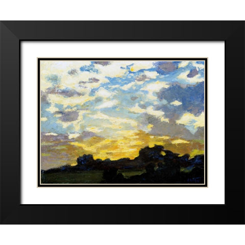 Golden Sunset Black Modern Wood Framed Art Print with Double Matting by Potthast, Edward Henry