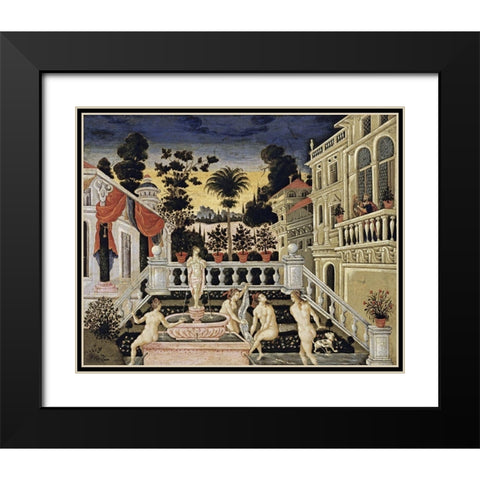 David Watching Bathsheba Bathe Black Modern Wood Framed Art Print with Double Matting by Pulakis, Theodoros