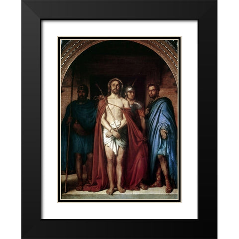 Christ In Bondage Black Modern Wood Framed Art Print with Double Matting by Raadsig, Johan Peter