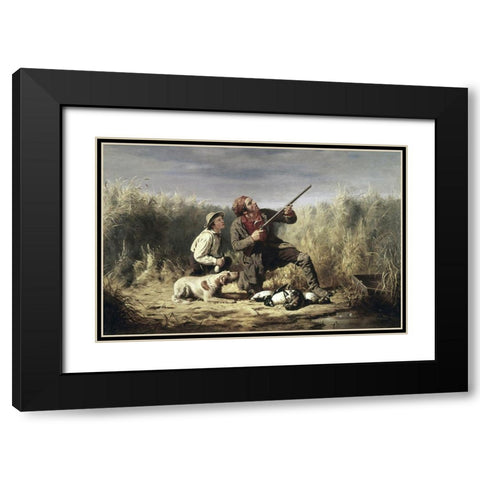 On The Wing Black Modern Wood Framed Art Print with Double Matting by Ranney, William Tylee