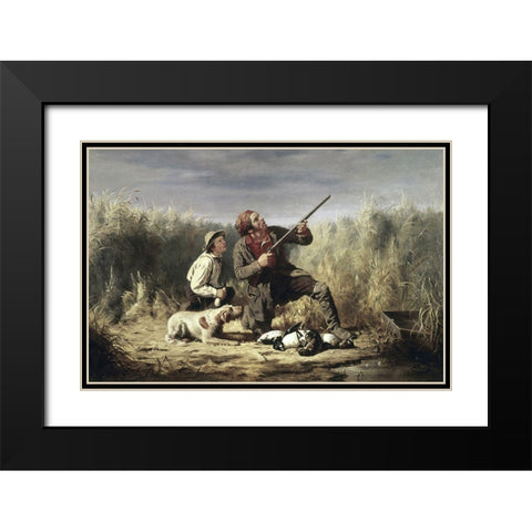 On The Wing Black Modern Wood Framed Art Print with Double Matting by Ranney, William Tylee
