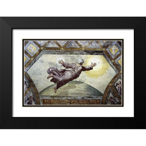 Creation of The Sun and Moon Black Modern Wood Framed Art Print with Double Matting by Raphael