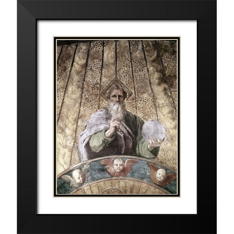 La Disputa - Detail (The Creator) Black Modern Wood Framed Art Print with Double Matting by Raphael