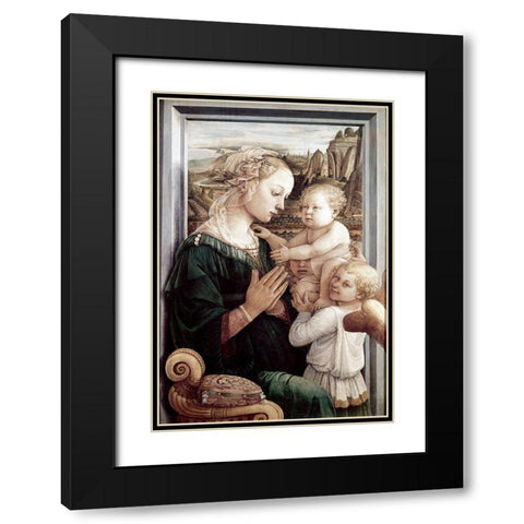 Madonna Del Granduca Black Modern Wood Framed Art Print with Double Matting by Raphael