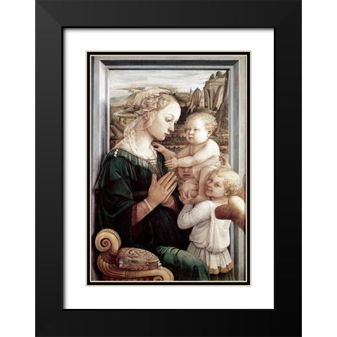 Madonna Del Granduca Black Modern Wood Framed Art Print with Double Matting by Raphael