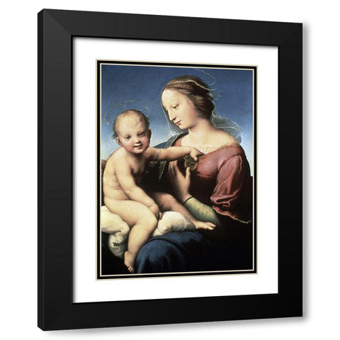Niccolini-Cowper Madonna Black Modern Wood Framed Art Print with Double Matting by Raphael