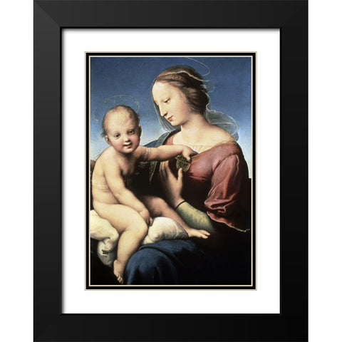 Niccolini-Cowper Madonna Black Modern Wood Framed Art Print with Double Matting by Raphael