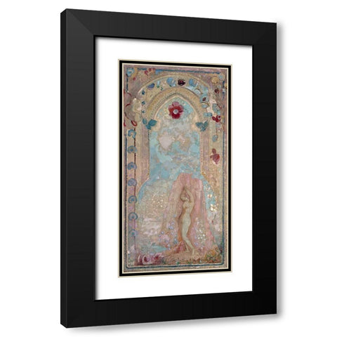 Nude Woman Near Lake Black Modern Wood Framed Art Print with Double Matting by Redon, Odilion
