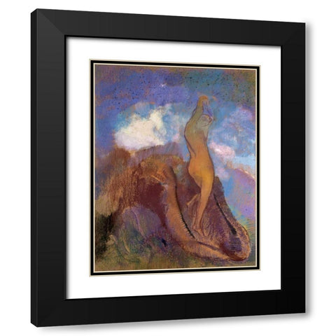 The Birth of Venus Black Modern Wood Framed Art Print with Double Matting by Redon, Odilion