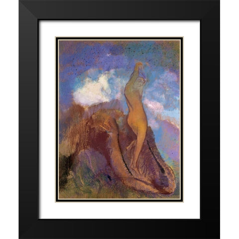 The Birth of Venus Black Modern Wood Framed Art Print with Double Matting by Redon, Odilion