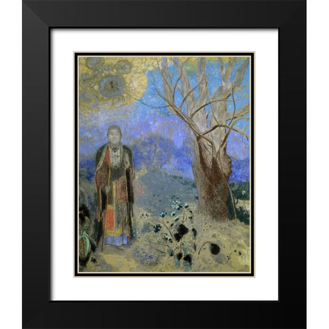 The Buddha Black Modern Wood Framed Art Print with Double Matting by Redon, Odilion