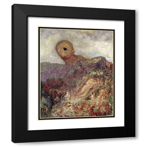 The Cyclops Black Modern Wood Framed Art Print with Double Matting by Redon, Odilon