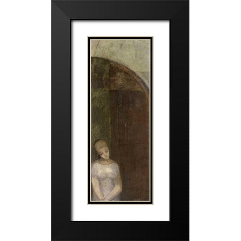 Young Woman Under an Arch Black Modern Wood Framed Art Print with Double Matting by Redon, Odilion