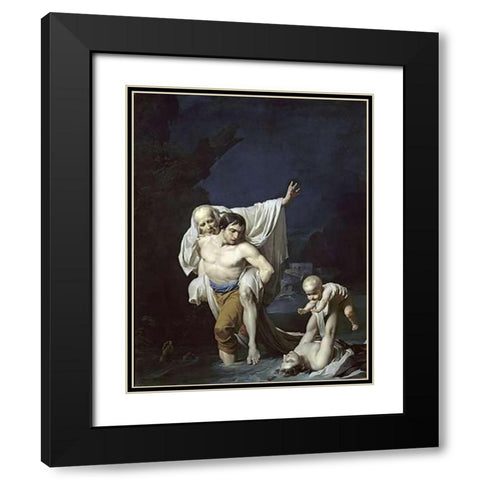 The Flood Black Modern Wood Framed Art Print with Double Matting by Regnault, Alexandre Georges H.