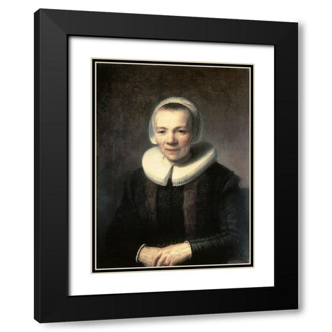 Portrait of B. Martens Doomer Black Modern Wood Framed Art Print with Double Matting by Rembrandt Van Rijn,