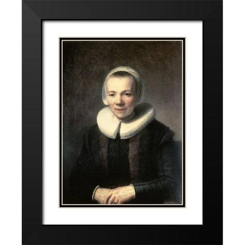Portrait of B. Martens Doomer Black Modern Wood Framed Art Print with Double Matting by Rembrandt Van Rijn,