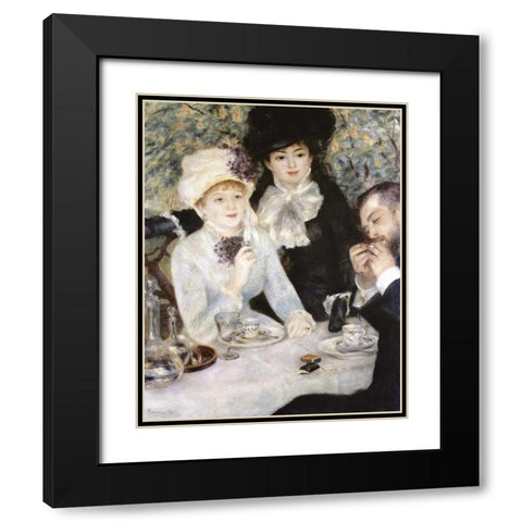 After Lunch Black Modern Wood Framed Art Print with Double Matting by Renoir, Pierre-Auguste