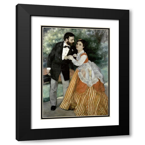 Alfred Sisley and His Wife Black Modern Wood Framed Art Print with Double Matting by Renoir, Pierre-Auguste