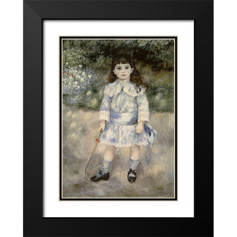 Child With a Whip Black Modern Wood Framed Art Print with Double Matting by Renoir, Pierre-Auguste