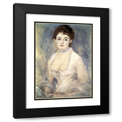 Madame Henriot, c.1876 Black Modern Wood Framed Art Print with Double Matting by Renoir, Pierre-Auguste