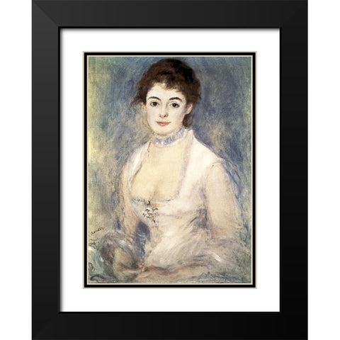 Madame Henriot, c.1876 Black Modern Wood Framed Art Print with Double Matting by Renoir, Pierre-Auguste