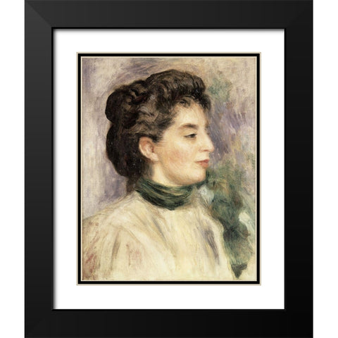 Madame Paul Gallimard Black Modern Wood Framed Art Print with Double Matting by Renoir, Pierre-Auguste