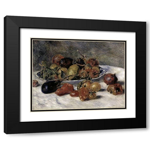 Mediterranean Fruits Black Modern Wood Framed Art Print with Double Matting by Renoir, Pierre-Auguste