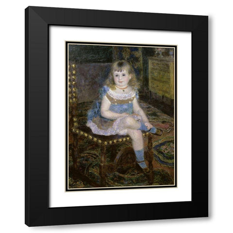 Miss Georgette Charpentier Seated Black Modern Wood Framed Art Print with Double Matting by Renoir, Pierre-Auguste