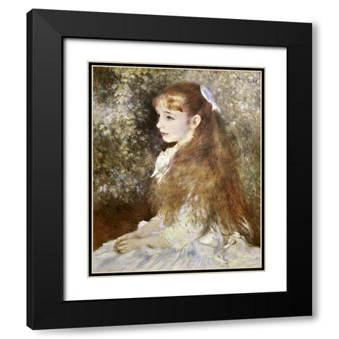 Mlle Irene Cahen DAnvers Black Modern Wood Framed Art Print with Double Matting by Renoir, Pierre-Auguste