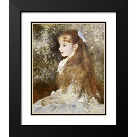 Mlle Irene Cahen DAnvers Black Modern Wood Framed Art Print with Double Matting by Renoir, Pierre-Auguste