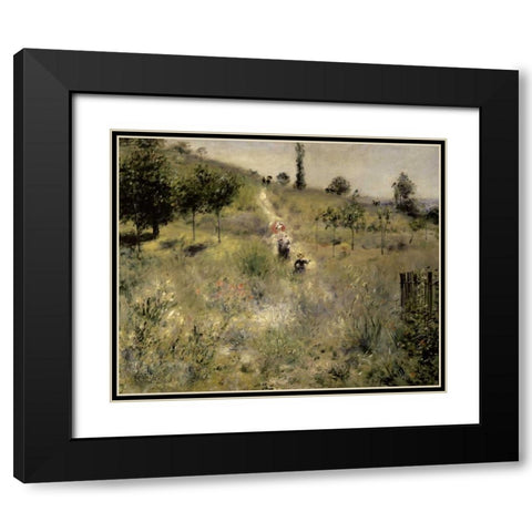 Path Through the Tall Grasses Black Modern Wood Framed Art Print with Double Matting by Renoir, Pierre-Auguste