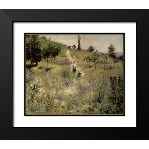 Path Through the Tall Grasses Black Modern Wood Framed Art Print with Double Matting by Renoir, Pierre-Auguste